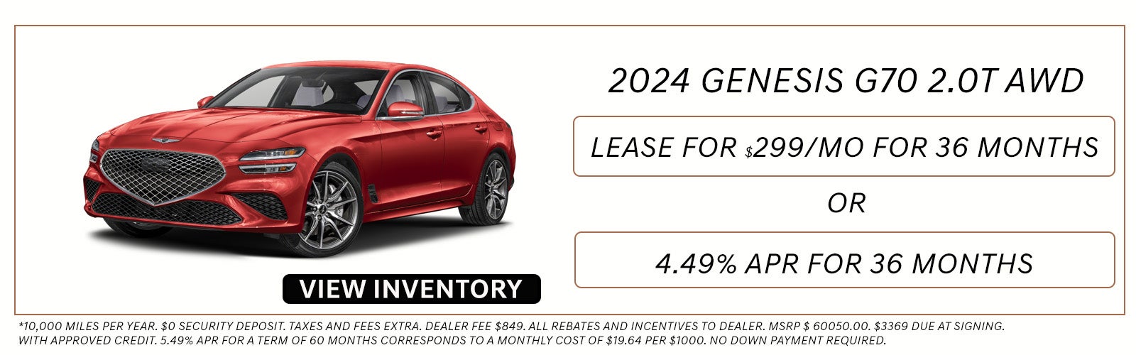 Genesis G70 Special Offer
